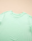 Plus Size Solid Rolled Short Sleeve T-Shirt