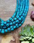 19” Graduated Turquoise Heishi Necklace – 5mm Saucers