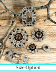 Bright Silver Topaz - Champagne Crystal Conchos - Sizes from 1"- 3" and Buckles