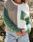 Evelyn Patched Drop Shoulder Sweater