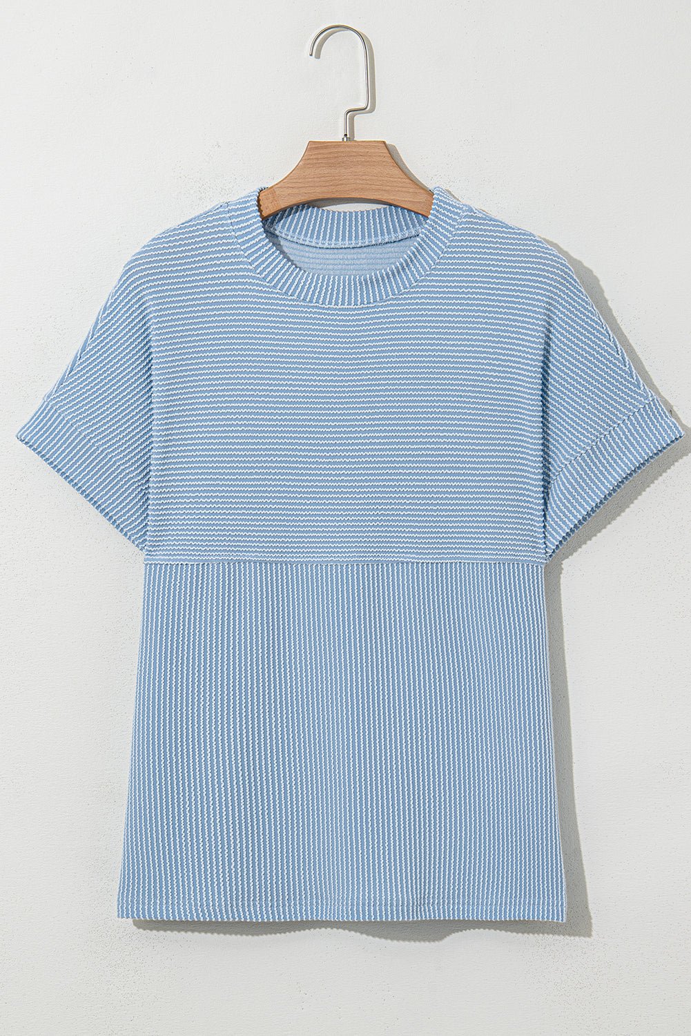 Madison Plain Corded Knit Mock Neck Top