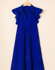 Zelda Collared Tiered Midi Dress