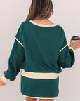 Violeta Loose Pullover and Lace-up Waist Skort Set