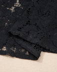 Lace Overlay Tassel Tie Short Sleeve Maxi Dress