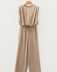 Solid Keyhole Puffy Tank and Pants Set