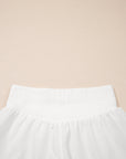Solid Ribbed Patchwork High Waist Athletic Shorts