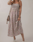 Ditsy Floral Smocked Sleeveless Maxi Dress