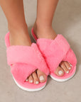 Etta Open toe Fuzzy Slippers