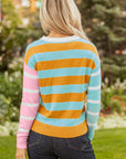 Stripe Colorblock Long Sleeve Sweater