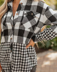 Cecelia Patchwork Drawstring Hooded Shacket