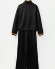 Stripe Patchwork Quarter-Zip Pullover and Pant Set
