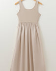 Della Pleated Sleeveless Long Dress