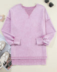 Mineral Wash Drop Shoulder Pullover Sweatshirt