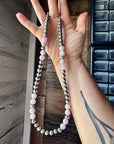Faceted Kunzite & Sterling Silver Necklace – 8 mm Pearls – 20 Inch
