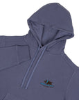 Embroidered Surfing Boar Hoodie Blue