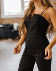 Black Denim Glam Jumpsuit