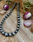 Large Sterling Silver Pearl Necklace – 8mm to 20mm Graduated