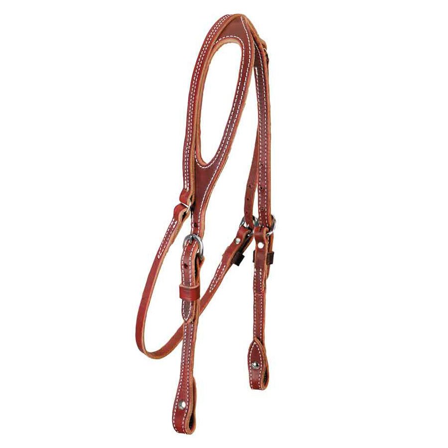 Doubled &amp; Stitched Latigo One Ear Headstall