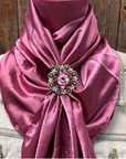 35X35" Solid Rose Wild Rag / Scarf WRS6 - Crystal Concho Wild Rag Slides - Assorted