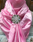 35X35" Solid Pink Wild Rag / Scarf WRS27 - Crystal Concho Wild Rag Slides - Assorted