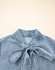 Clare Sleeveless Ruffled Chambray Dress
