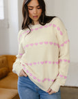 Navy Valentine Ribbed Knit Sweater