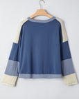 Colorblock Star Patchwork Long Sleeve Top