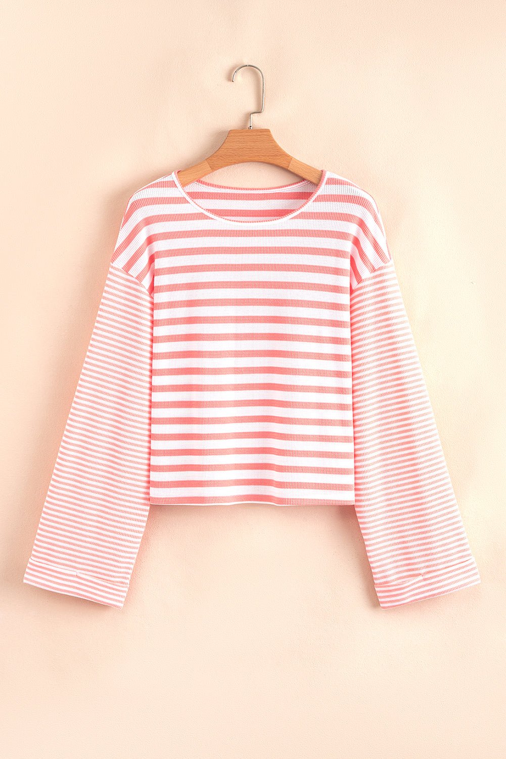 Lilly Textured Contrast Dropped Long Sleeve Top