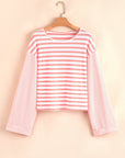 Lilly Textured Contrast Dropped Long Sleeve Top