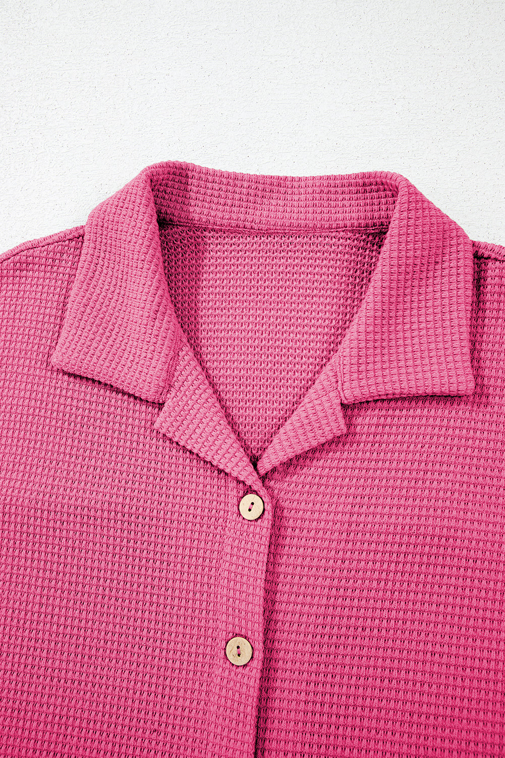 Solid Textured Buttoned Shirt and Pants Set