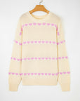 Navy Valentine Ribbed Knit Sweater