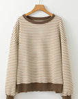 Stripe Drop Shoulder Long Sleeve Top