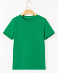 Solid Short Sleeve Crew Neck Tee