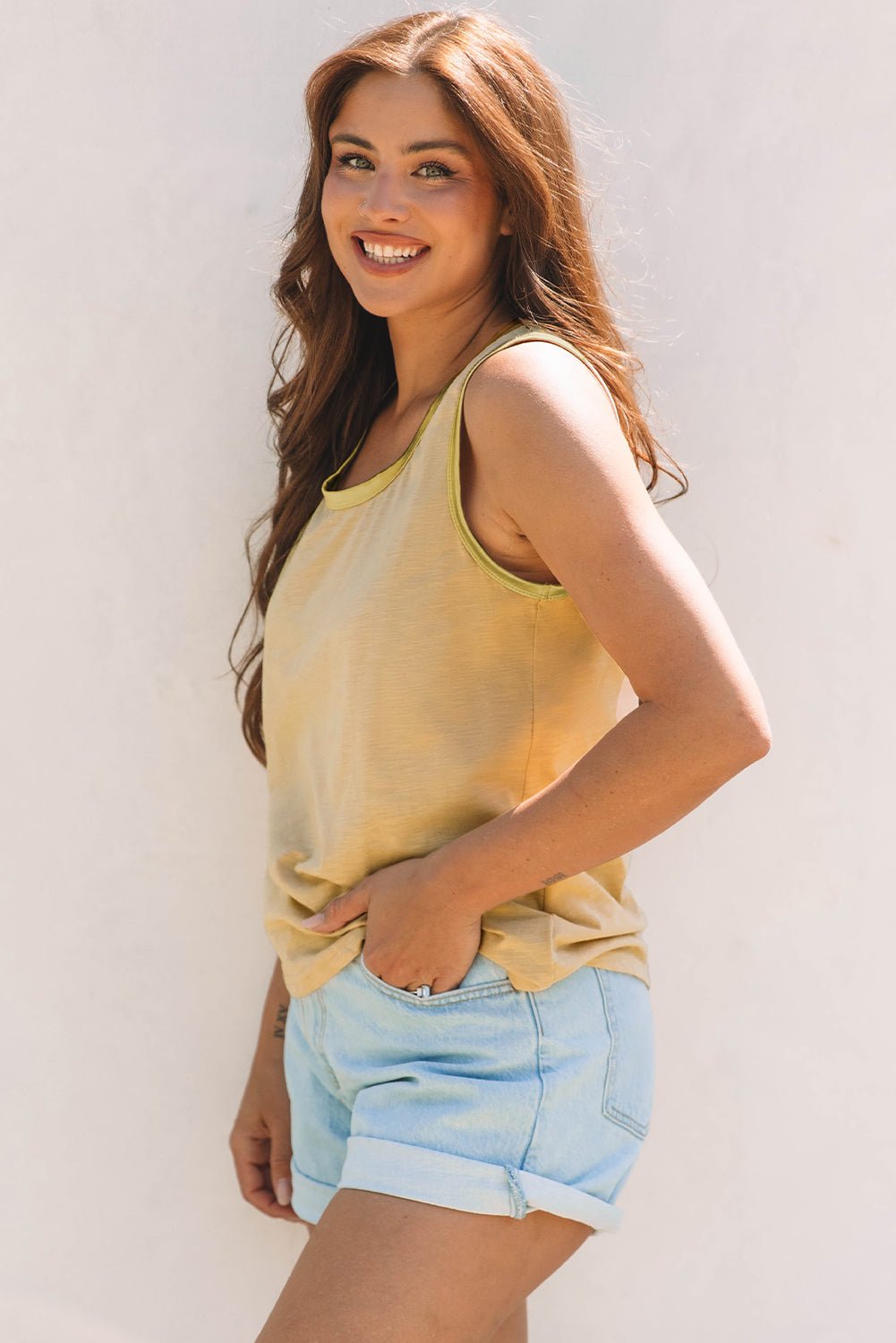 Skyla Metallic Sheen Tank Top