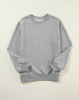 Solid Drop Shoulder Crewneck Pullover Sweatshirt