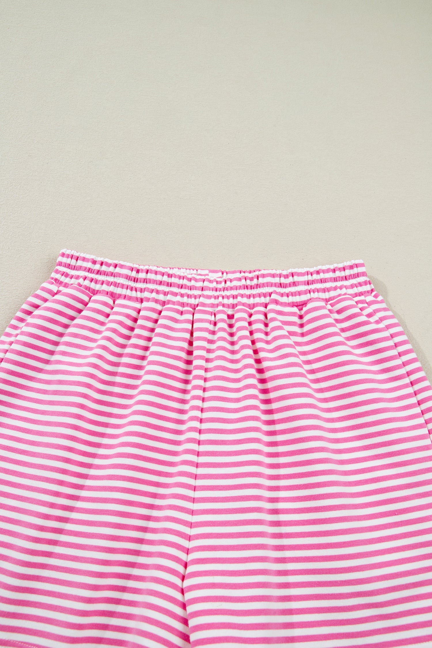 Stripe Oversize Mock Neck Sweatshirt &amp; Shorts Set