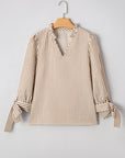Blair Tied Cuffs Seersucker Blouse