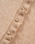Yamileth Oatmeal Ruffle Trim Sweater