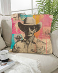 Baha Ranch Retro Pop Western Hey Cowboy Pillow Case Made in America