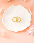 Lavender Link Hoop Stud Earrings