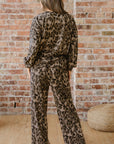 Catherine Leopard Pullover Drawstring Loose Pant Set