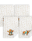 Set of 4 Minimalistic Cowboy Western Cattle Brands Kitchen Towels Made in America