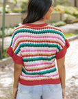Molly Sleeve Colorful Textured Sweater