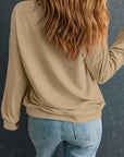 Solid Drop Shoulder Crewneck Pullover Sweatshirt