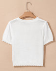 Lavender Puff Sleeve Crewneck Sweater