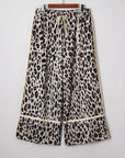 Plus Size Leopard Reverse Seam Patch Pocket Pants
