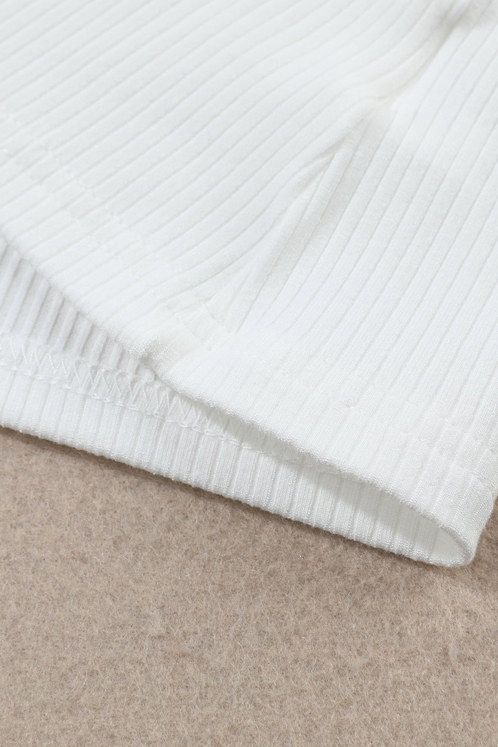 Adelyn Ribbed Knit High Long Sleeve Top