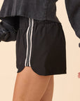 Varsity Stripe Elastic Waist Athleisure Shorts