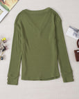 Anahi Textured Knit Cuffs Long Sleeve Top