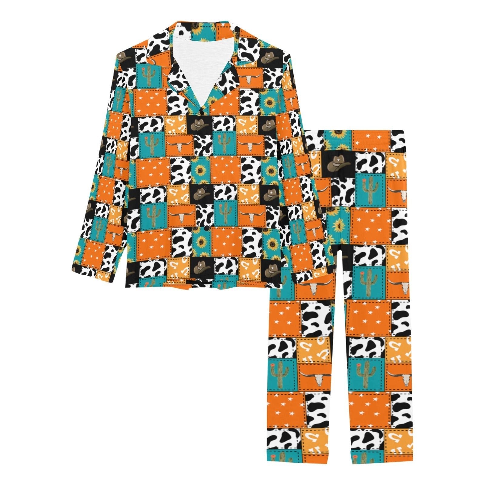 Western Patchwork Women's Western Pajama Set